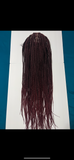 :36” Burgundy Knotless braided frontal wig